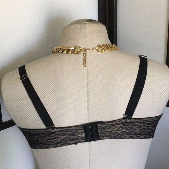 40DD Frederick's of Hollywood Full Coverage Animal Print Black Bra Vintage Y2K - Picture 5 of 10